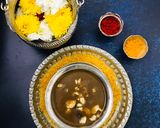A picture of step 4 of Godhuma Pindi Paasham/wheat flour kheer/pudding.