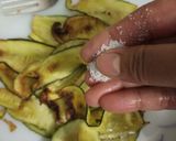A picture of step 4 of Italian marinated zucchini with broccoli cheese pattice.