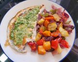 A picture of step 3 of Turbot with Lemon, Cilantro, Tahini, and Roasted Vegetables.