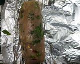 A picture of step 1 of Chilli Garlic Chicken Salami.