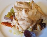 A picture of step 6 of Pork with cider and veg.