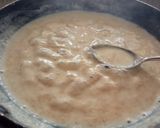 A picture of step 5 of Shahi tukda rabdi with moong dal halwa.