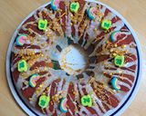 A picture of step 5 of Rainbow Bundt Cake.