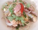 รูปขั้นตอนการทำที่ 4 ของ แหนมผัดไข่เป็ดใส่ขิง