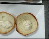 A picture of step 5 of Crisp fry chicken burgers 👌😋.