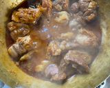 A picture of step 5 of Chana Gosht Awadhi style.