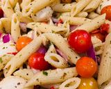 A picture of step 5 of Mozzarella and Tomato Penne Lemon Salad.