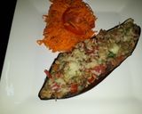 Foto del paso 8 de la receta: Berenjena rellenas de pollo con vegetales