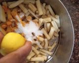 A picture of step 2 of Gujrat special Garmar pickle (Coleus Roots pickle).