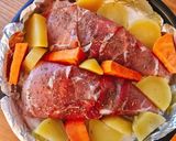 Hình bước làm 3 của món Món Pháp - Cá Thầy Tu Bọc Bacon Nướng Lá Thơm