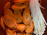 Tumisan tahu telor,wortel,jamur enoki dan bakso