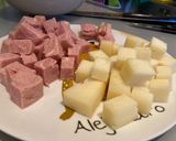 A picture of step 1 of Skewers of Cooked Pork Loin and Manchego Cheese.