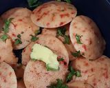 A picture of step 3 of Beetroot Masala Idlis.