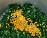 A picture of step 2 of Green Amarnath leaves sabzi.