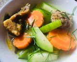 Hình bước làm 4 của món Canh gà bí xanh lá chanh
