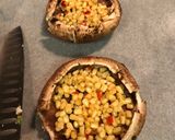 A picture of step 2 of Chicken Enchilada Stuffed Portobellos.