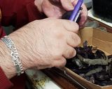 Lila krumplipüré és rántott sajt recept fázis 1 fotója