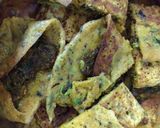 A picture of step 8 of Besan cheela sabzi or vegetarian fish.