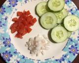 A picture of step 1 of Healthy Cucumber Bites.
