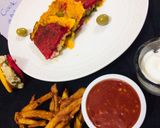A picture of step 21 of Colourful Suji sandvich.