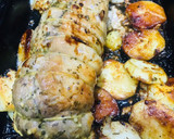 Foto del paso 5 de la receta: Solomillo de cerdo relleno con salsa de miel a la mostaza, acompañado de papas al tomillo ♥️