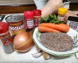 Foto del paso 1 de la receta Lentejas con calabaza y batata en olla a presión