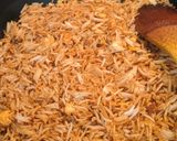 A picture of step 1 of Garlic n egg fried rice.