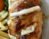 A picture of step 4 of My Roast Breast of Chicken with Melted brié. With Chips & Salad.
