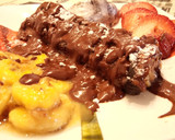 Foto del paso 8 de la receta: Torrija Brioche con Plátano a la Plancha con Helado de Choco Blanco y Cookies Bañado en Chocolate