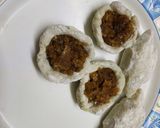 A picture of step 3 of Ranga Aloor Puli Pithe or Sweet Potato Fried Dumplings.