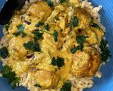 Une image de l'étape 5 de Boulettes de poulet au curry & ses coquillettes.