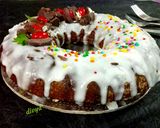A picture of step 8 of Bean Brownie bundt walnut cake eggfree.