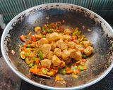 A picture of step 4 of Soya chunks pulao.