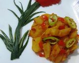 A picture of step 4 of Aloo ki bujhiya.