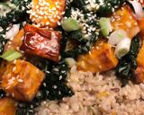 A picture of step 8 of Miso-sesame squash with cavolo nero - vegan.