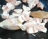 A picture of step 1 of Chicken Fricassee.