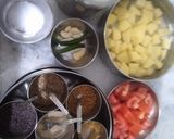A picture of step 1 of Masala Puri and Bhaji.