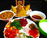 A picture of step 2 of Chana Samosa Chaat.