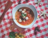 Foto langkah ke 6 dari resep Cilok kuah pedas takaran sendok.