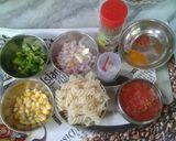 A picture of step 1 of Indian style pasta.