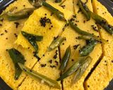 A picture of step 11 of Moong Dal Dhokla.
