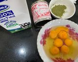 Hình bước làm 1 của món Bánh flan 🍮 vị trà xanh nước dừa