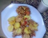 A picture of step 9 of Fried sweet potato with egg.