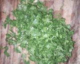 A picture of step 2 of Moringa leaves tikki.