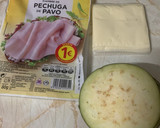 Foto del paso 1 de la receta: Tortilla de patata, queso, jamón cocido y berenjenas rebozadas 👌