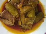طاجين اللحم بالملوخية او (البامية) والكرعه السلاوية ❤️👌
