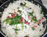 A picture of step 10 of Tender coconut and pomegranate cheesy pulao.