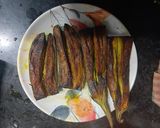 A picture of step 2 of Begun (Baingan) Basanti - My first bengali side dish for lunch of 2026.