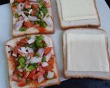 A picture of step 2 of Bread pizza sandwiches.
