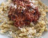 A picture of step 5 of Pasta puttanesca.
